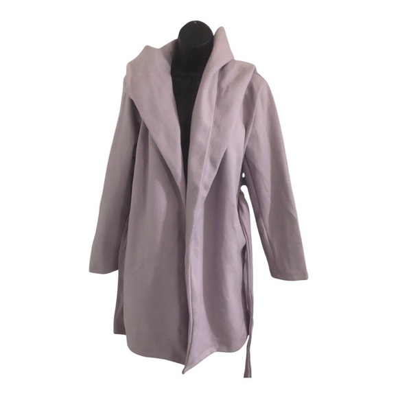 Haute monde lilac light purple oversized hood belted coat size large brand new - Picture 12 of 12